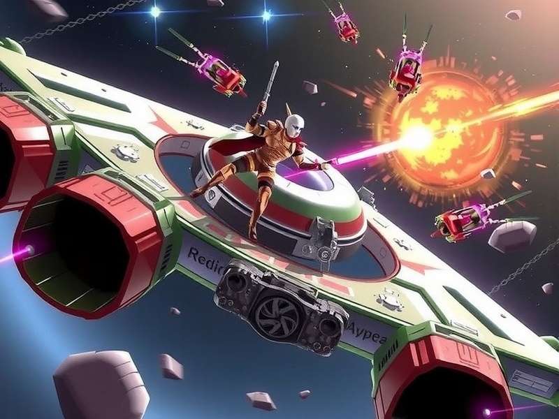 Goan Space Warrior game artwork showing space battle over Goa